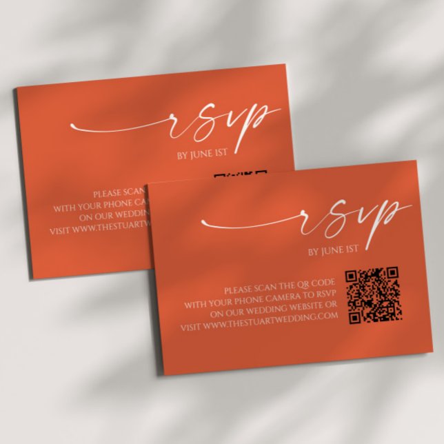 Elegant Verona Sunset QR Code Wedding RSVP Card (Creator Uploaded)