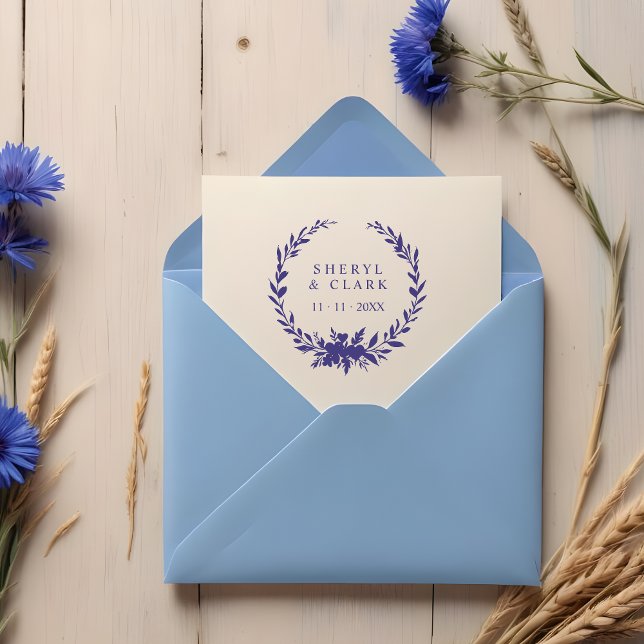 Elegant Versatile Floral & Hearts Wedding Wreath Rubber Stamp (Floral & Hearts Garland Wedding Rubber Stamps - Elegant and Versatile Design.)