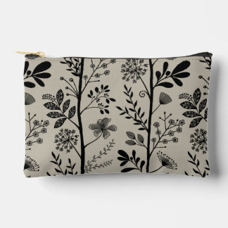 Elegant Vertical Garden Reverie Floral Accessory Pouch