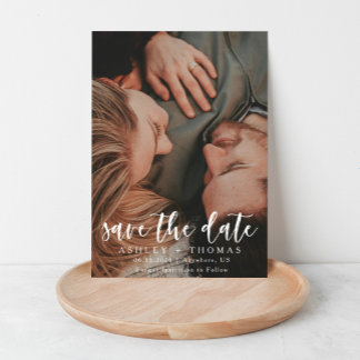 Elegant Vertical Photo Wedding Magnet Modern