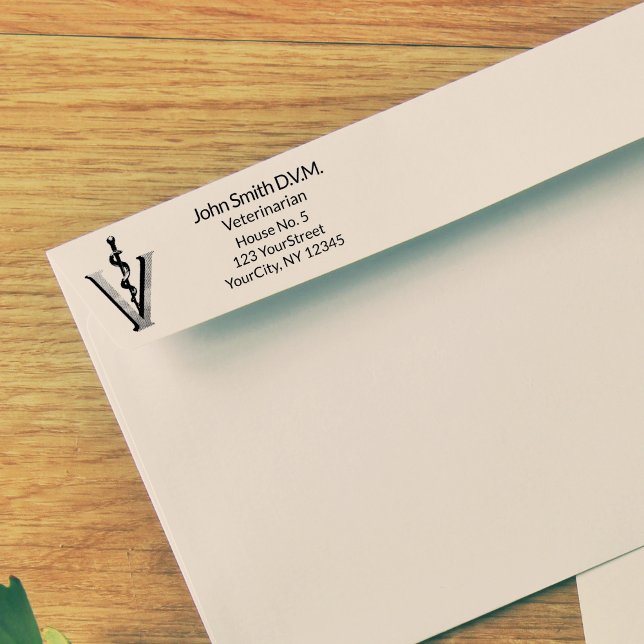 Elegant Veterinary Medicine Asclepius Caduceus Vet Self-inking Stamp (Creator Uploaded)