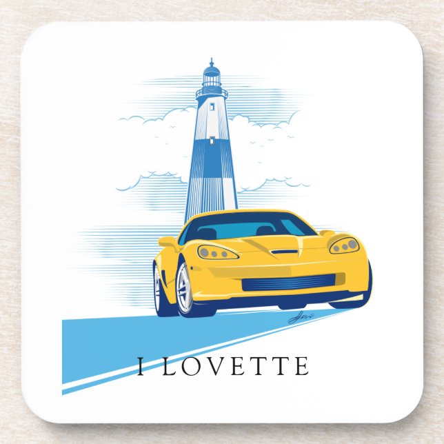 ELEGANT VETTE AUTOMOBILE ART COASTER (Front)