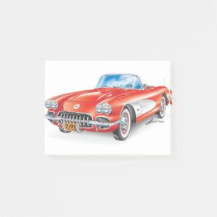 ELEGANT VETTE AUTOMOBILE ART POST-IT NOTES