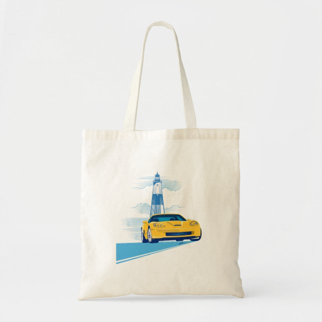 ELEGANT VETTE AUTOMOBILE ART TOTE BAG (Front)