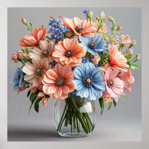 Elegant Vibrant Bouquet Poster