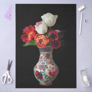 Elegant Vibrant Colourful Floral Decoupage Tissue Paper