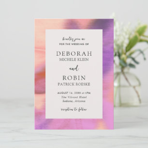 Elegant Vibrant Desert Sunset Modern Wedding Invitation