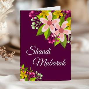Elegant Vibrant Floral Shaadi Mubarak Card