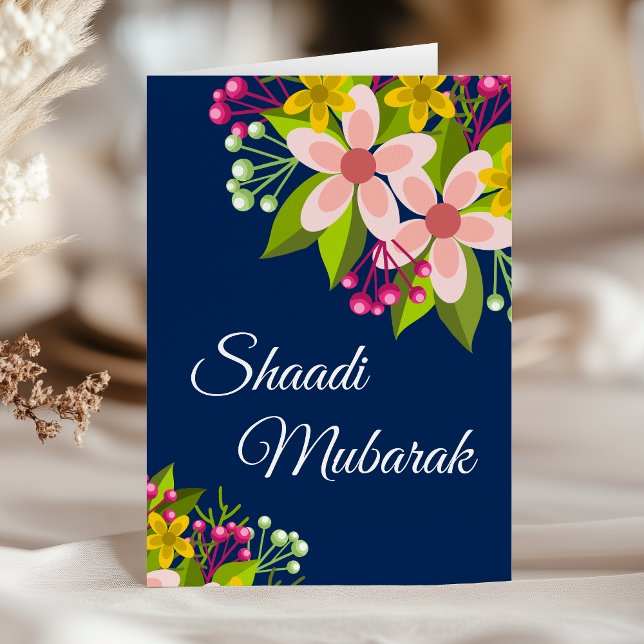 Elegant Vibrant Floral Shaadi Mubarak Card (Creator Uploaded)