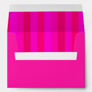 Elegant, Vibrant Hot Pink and Red Stripes Envelope