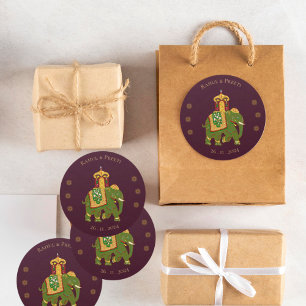 Elegant Vibrant Red Gold Mandala Indian Wedding  Classic Round Sticker