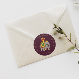 Elegant Vibrant Red Gold Mandala Indian Wedding  Classic Round Sticker