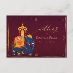 Elegant Vibrant Red Gold Mandala Indian Wedding  Enclosure Card