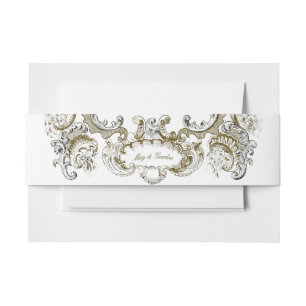 Elegant Victorian 1845 Cartouche Invitation Belly Band