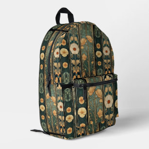 Elegant victorian art nouveau botanical printed backpack
