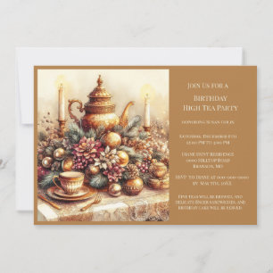 Elegant Victorian Birthday Tea Party   Invitation