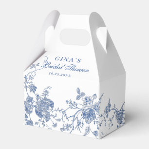 Elegant Victorian Blue French Floral Bridal Shower Favour Box