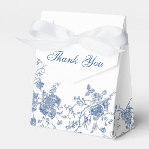 Elegant Victorian Blue French Floral Wedding Favour Box