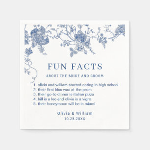 Elegant Victorian Blue French Floral Wedding Napkin