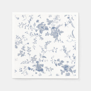 Elegant Victorian Blue French Floral Wedding Napkin