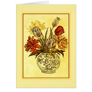 Elegant Victorian Bouquet Stationary Greeting Card