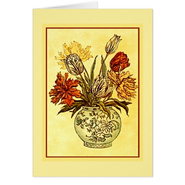 Elegant Victorian Bouquet Stationary Greeting Card (Front)