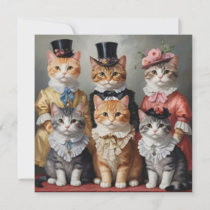Elegant victorian cats invitation