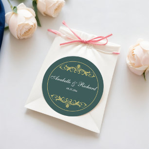 Elegant Victorian Classic Round Sticker