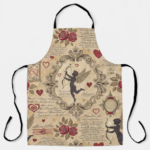 Elegant Victorian Cupid Valentine Love Apron