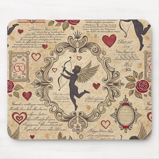 Elegant Victorian Cupid Valentine Love Mouse Pad (Front)