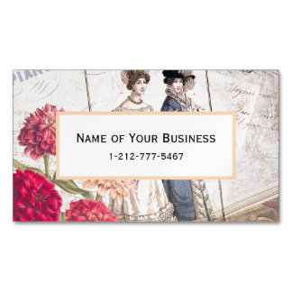 Elegant Victorian Fashion Ephemera Collage Magnetic Business Card
