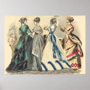 Elegant Victorian Fashions Poster