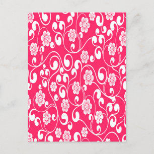Elegant Victorian Floral Design Magenta Postcard