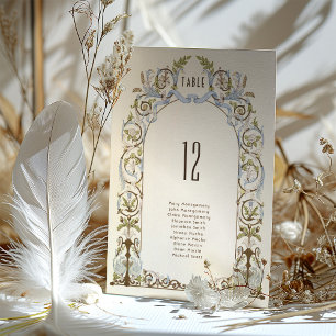 Elegant Victorian Floral Wedding Seating Chart Invitation