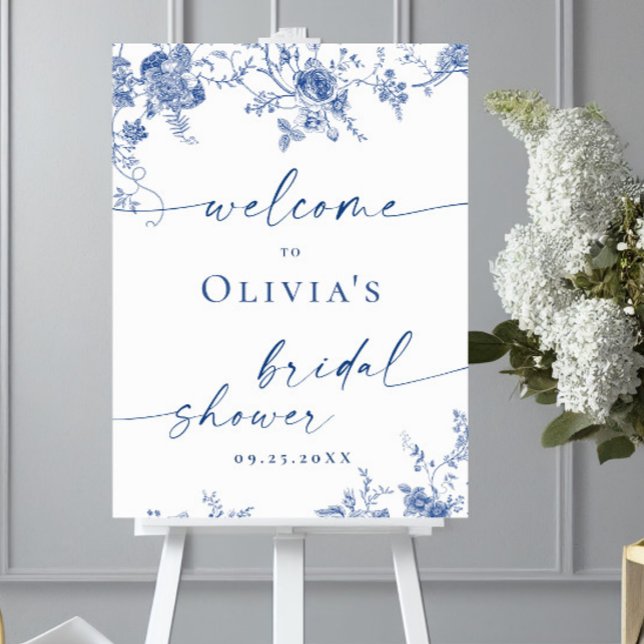 Elegant Victorian Floral WELCOME Bridal Shower Poster (Creator Uploaded)