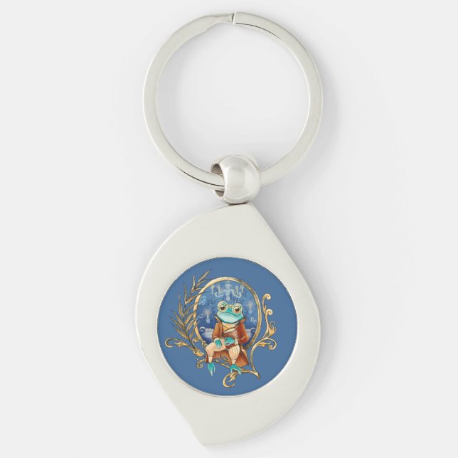 Elegant Victorian Frog Key Ring (Front)