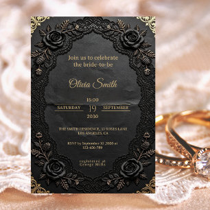 Elegant Victorian Gothic Romance Bridal Shower Invitation
