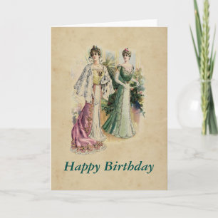 Elegant Victorian Ladies Birthday Greeting Card