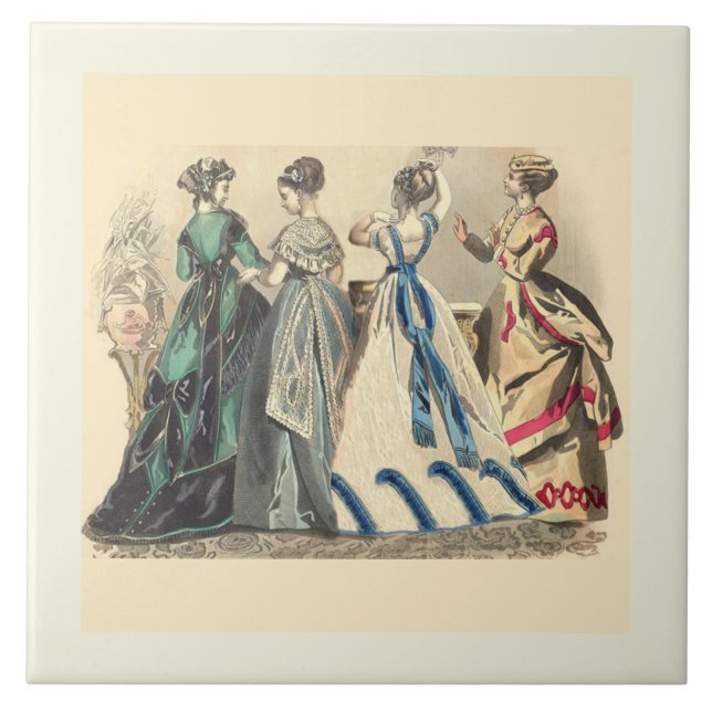 Elegant Victorian Ladies  Ceramic Tile (Front)
