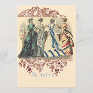Elegant Victorian Ladies Fashions Invitation