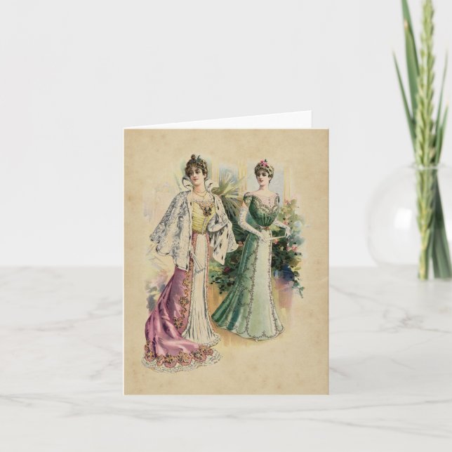 Elegant Victorian Ladies Note Card (Front)