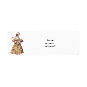 Elegant Victorian Lady Gold Dress Bonnet           Return Address Label