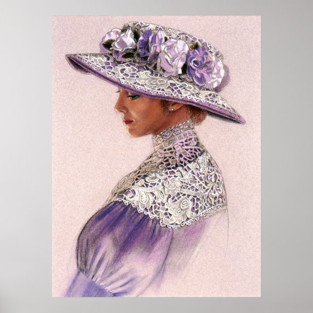 Elegant Victorian Lavender Lady decor art poster (Front)