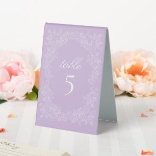Elegant Victorian Lavender Purple Wedding Number