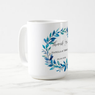 Elegant Victorian Navy Blue Lily Floral Botanical Coffee Mug