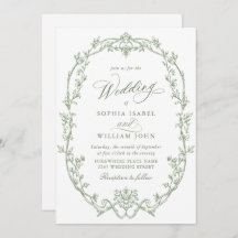 Elegant Victorian Ornate Floral Sage Green Wedding