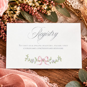 Elegant Victorian Pastel Floral Bow Bridal Shower Enclosure Card