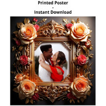 Elegant Victorian Photo Frame with 3D Roses