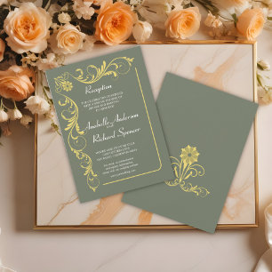 Elegant Victorian Reception Wedding  Invitation