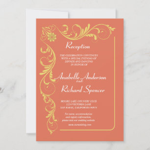 Elegant Victorian Reception Wedding Invitation